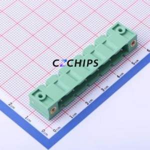 MC-PA7.62V06-F-0001 Plug-in Terminal Block Through hole,P=7.62mm Board-to-Board / Socket - Closed Screw Fixing 1x6P 7.62mm - Product Image 1