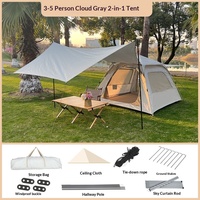 Tente-barnum 2-en-1 pour camping extérieur, entièrement automatique, ouverture rapide, pliable, imperméable, en tissu Oxford, toutes saisons