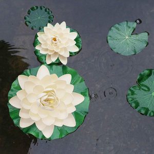 Artificiale Giglio <span class=keywords><strong>di</strong></span> Acqua <span class=keywords><strong>di</strong></span> Galleggiamento della Gomma Piuma Del <span class=keywords><strong>Fiore</strong></span> <span class=keywords><strong>di</strong></span> Loto per Stagno Patio Giardino Piscina Decor Large Size 5 Pack - Product Image 1