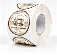 Autocollant personnalisé en vinyle adhésif imperméable pour boîte à emporter, étiquette ronde avec logo de marque pour l'emballage alimentaire des restaurants