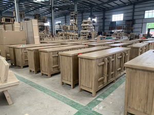 Muebles industriales de madera de olmo removible, aparador de Estilo Vintage Natural - Product Image 6