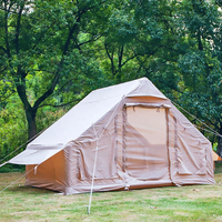 Grande Tente gonflable de luxe à une chambre à coucher pour le camping haut de gamme en coton avec contreventement droit