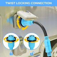 Kabel adaptor 30 Amp ke 15 Amp 125 Volt RV dengan konektor pengunci, NEMA 5-15p untuk L5-30R kunci putar tugas berat wanita STW 10 Gauge