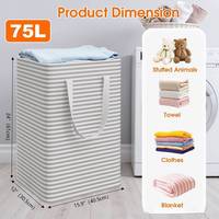 Panier à linge sale autoportant pliable en gros, rectangulaire à rayures, boîtes de rangement pour jouets pliables, panier à linge lavable