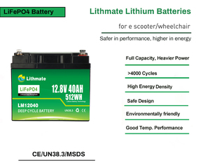 Trọng lượng nhẹ Xe Lăn Điện Pin <span class=keywords><strong>Lithium</strong></span> LiFePO4 12 40AH pin <span class=keywords><strong>lithium</strong></span> - Product Image 2