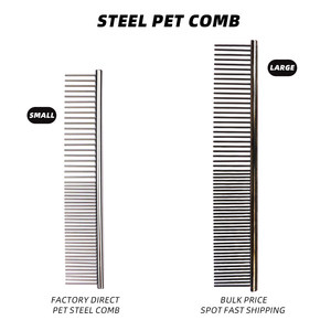 Hot Sale Durable Stainless Steel <b>Pet</b> Grooming Comb Hair Removal <b>Brush</b> For Dogs Cats Knots Loose Hair - Product Image 5