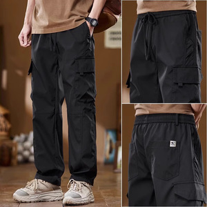 Pantaloni <span class=keywords><strong>Cargo</strong></span> Vintage da Uomo <span class=keywords><strong>Verde</strong></span> Salvia, Multi Tasche, Vita con Coulisse, Stile Casual Streetwear - Product Image 2