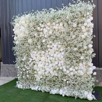 8x8ft Soie À La Main Rose Mur Fleur Artificielle 3D Mur Décor Mur Rouleau Panneau pour Mariage Noël Saint Valentin