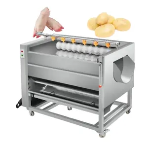 Electric Brush Sugar cane Type Taro Cassava Ginger Carrot And Potato Washing And Peeling Machine / Wool Roller Cleaning And Peel