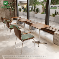 Ensembles de mobilier de café en fer de style industriel moderne, meubles de restaurant durables avec tables et chaises pour la restauration commerciale