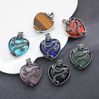 Pendentif d'Amour en Forme de Dragon Personnalisé Rétro Mode Pendentif en Pierre d'Améthyste Accessoires Vente en Gros