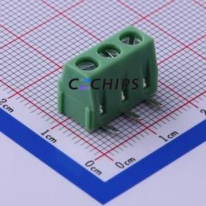 KF127R-5.08-3P Screw Terminal Block Bent Lead Through Hole,P=5.08mm Connector 1x3P 5.08mm Green Right Angle Insert - Product Image 2