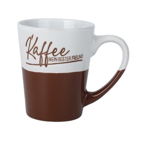 แก้วเซรามิคพิมพ์ลายตัวอักษรแบบเยอรมัน กาแฟคือเพื่อนที่ดีที่สุดของฉัน แก้วกาแฟเคลือบสองสี ของขวัญวันเกิดวันหยุด - Product Image 2