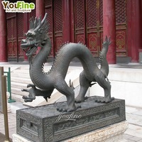 Statue de dragon en bronze Feng Shui de Chine