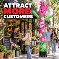 Mascotte florale gonflable pour fleuriste, promotion saisonnière en magasin, affichage publicitaire extérieur, couleurs personnalisées, vente en gros