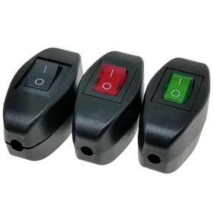 Inline ON/OFF Cord Cable Rocker Switch AC250V 6A LED Indicator