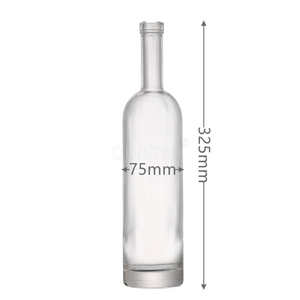 Fabrik preis 750 ml kunden spezifische Schnaps runde Klarglas flaschen 750 ml mit Korks topfen - Product Image 4