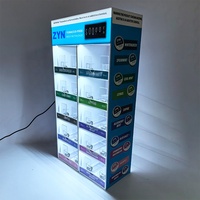 Présentoir de comptoir pour sachets de snus avec éclairage LED et support de boîtes de snus à poussoir