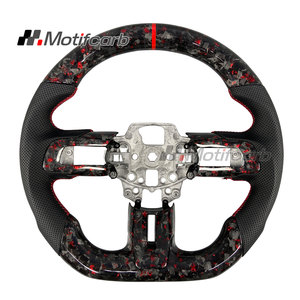 พวงมาลัยคาร์บอนไฟเบอร์สีแดงแบบฟอร์จ สำหรับฟอร์ด มัสแตง S550 GT 350 500 เชลบี้ คูเป้ ปี 2015-2023 อัพเกรดภายใน - Product Image 1