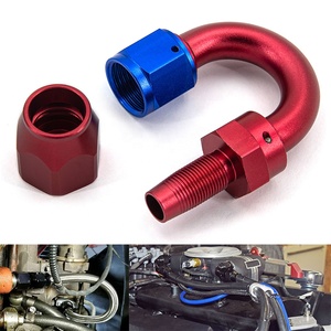 Adaptateur universel noir et rouge en aluminium pour tuyau de refroidisseur d'huile AN4 AN6 AN8 AN10 AN12, raccord pivotant pour ligne d'huile, de carburant ou de <span class=keywords><strong>gaz</strong></span> - Product Image 3