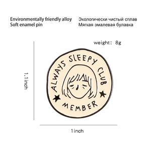 Always Sleep Club-Pin de solapa esmaltado, broche redondo, para amigos, regalos - Product Image 4