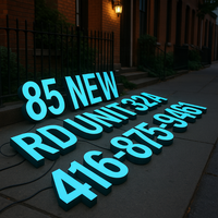 Enseigne lumineuse pour entreprise, boîte à enseigne LED avec lettres 3D rétroéclairées personnalisées, enseignes en métal inoxydable pour la publicité extérieure
