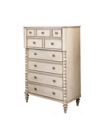 Amerikanische Vintage-Kommode im Landhausstil aus Massivholz, Weiß, für Schlafzimmer und Wohnzimmer, Wandanliegend, Neun Schubladen, Hergestellt in China