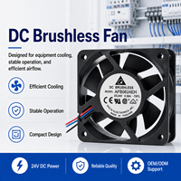 Ventilador de Refrigeración Original Delta DC24V 0.36A 5V 12V 48V AC 60X60X25mm 6025 6CM de Alto Flujo de Aire con Doble Rodamiento de Bolas AFB0624EH-T8YL para Inversor