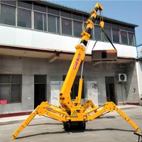 Mini-grue araignée télécommandée à flèche télescopique hydraulique, chenilles, rotation à 360°, capacité de levage lourde de 12 tonnes, pour espaces restreints