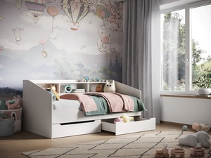 Kids Eco-Friendly School Use Daybed MDF (90x200) Modern Bedroom <strong>Day</strong> <strong>Bed</strong> <strong>with</strong> Shelves &amp; <strong>Drawers</strong> Supplied by the Factory - Product Image 2