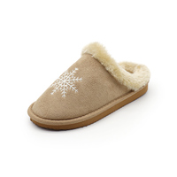 Vente en gros personnalisé doux écologique flocon de neige broderie femme intérieur salle de bains EVA pantoufle