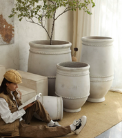 Vente directe d'usine - Pots à fleurs en magnésium de grande taille, de forme vintage et en forme de pot, pour plantes vertes d'extérieur et d'intérieur, pour salons