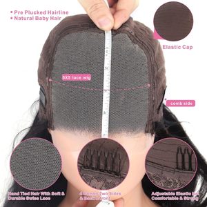 5x5 ham hint HD peruk insan saçı dantel ön, tutkalsız tam dantel ön peruk, siyah kadınlar için brezilyalı derin kıvırcık vücut dalga peruk - Product Image 5