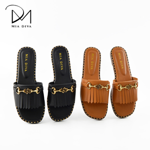 Nuovi Arrivi <span class=keywords><strong>MIA</strong></span> DIVA Eleganti Ciabatte da Donna con Applicazioni Dorate in PU Punta Quadrata per Uso Quotidiano e Ufficio Primavera Estate - Product Image 5
