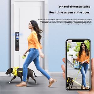 Doble pantalla/cara Multi Talk <span class=keywords><strong>Central</strong></span> Cerradura de puerta digital Cámara incorporada Reconocimiento facial Llave Puertas de madera Almacenamiento de datos en la nube - Product Image 5