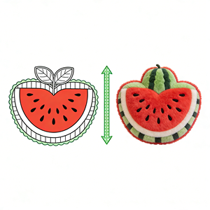 Almohada <span class=keywords><strong>de</strong></span> Peluche Personalizada en Forma <span class=keywords><strong>de</strong></span> Corazón <span class=keywords><strong>de</strong></span> Sandía con Hoja Superior, Transforma tu Diseño <span class=keywords><strong>de</strong></span> <span class=keywords><strong>Dibujos</strong></span> Animados en un Cojín Relleno <span class=keywords><strong>de</strong></span> Alta Calidad - Product Image 1