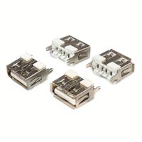 100 pièces prise USB-A femelle bord courbé vertical AF10.0MM corps court connecteur à bouche plate à 180 degrés
