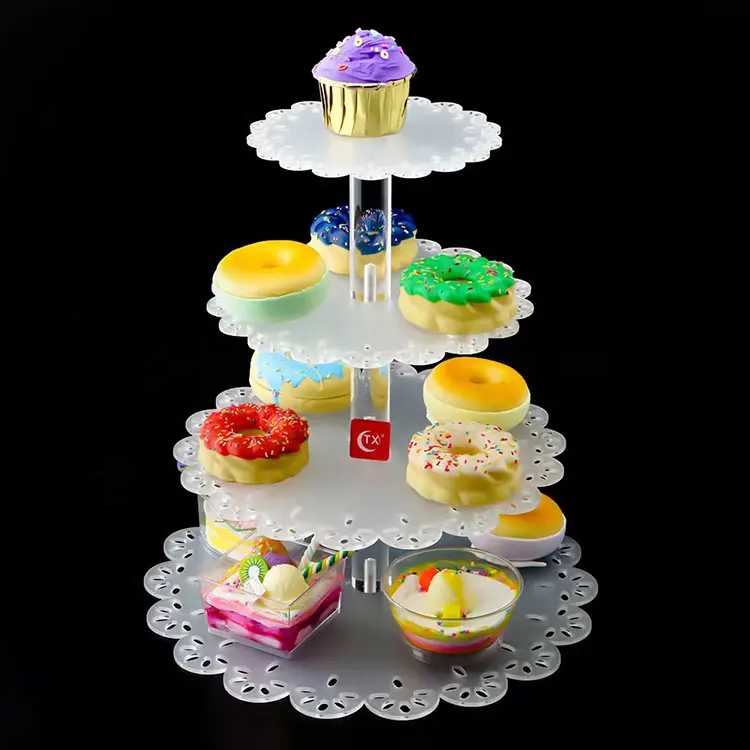 Wanlihao supporto per Cupcake in acrilico 4 livelli per festa di compleanno di nozze decorazioni per dolci Stand