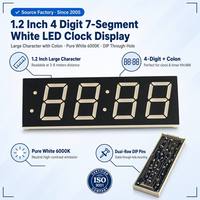 Pantalla LED Profesional de 1.2 Pulgadas, 4 Dígitos, 7 Segmentos, Luz Blanca, Módulo Numérico de Ánodo Común de Gran Tamaño para Relojes de Pared Grandes