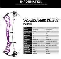 Ensemble d'arc à poulies TOPOINT RELIANCE 36 en aluminium CNC 40 50 60 Lbs pour la chasse et le tir sur cible