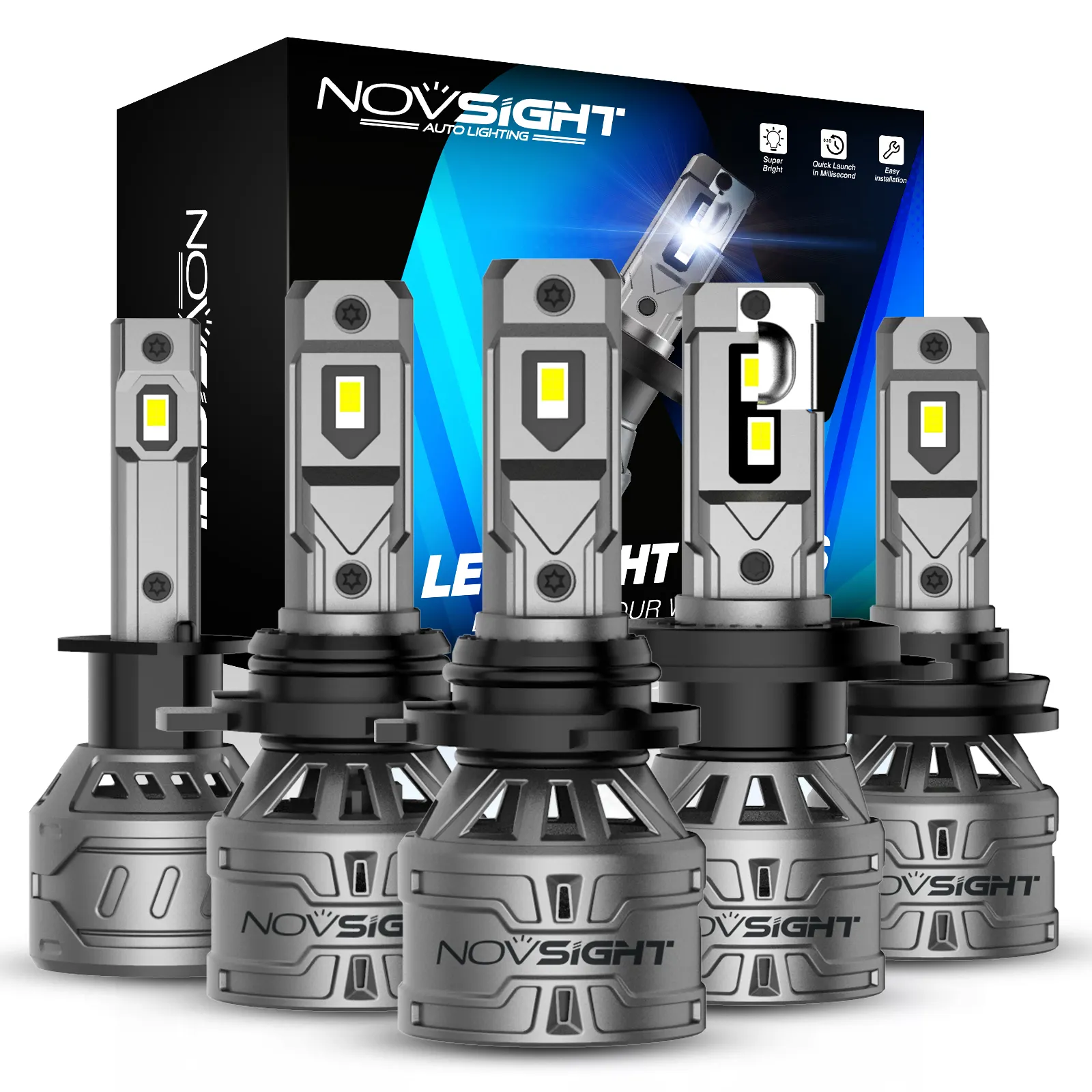 Novsight led Hi/Lo işın LED araba işık H7 H11 9006 9007 H4 LED far lambaları 12V LED far H4 LED
