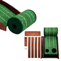 Tapis de golf en bois massif facile à plier, sans bosse, avec retour automatique de balle