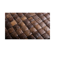 Mosaico cuadrado de cáscara de coco pulido marrón Natrual