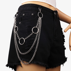 Chaîne de taille multicouche en métal Yueli, style géométrique Hip Hop Punk, en alliage de zinc, pour usage quotidien, chaîne de corps tendance - Product Image 2