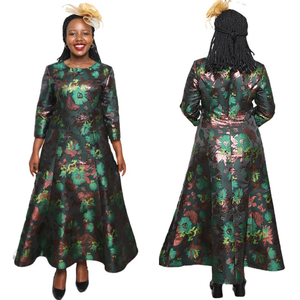 High Quality Church Ladies <b>Dress</b> African Turkey Office Ladies 5xl Plus Size Women Single <b>Dress</b> With Elegant Flora <b>Pattern</b> - Product Image 1