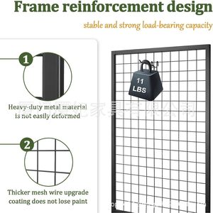 <b>Wire</b> <b>Grid</b> Panel Display Rack 6x2 Ft Black Carbon Steel For Craft Show Outdoor Use - Product Image 2