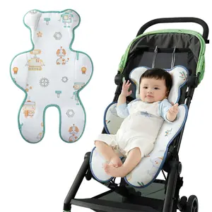 Tapis de siège d'été en maille pour poussette de bébé, crochet 3D, coussin de siège de chaise de poussette respirant