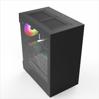 V650 negro OEM Mini ITX caja de la computadora de aluminio Micro ATX PC/muebles de juegos/Torres de juego fresco con ventilador enfriador