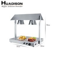 Huadison Autres fournitures d'hôtel et de restaurant Chauffe-isolation 4 ampoules de réservoir Station de buffet Sculpture Lumière Chauffe-plats avec lampe