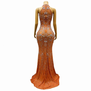 Novance Y4451 Fournisseur en vogue Robe de bal sirène avec strass Robe de bal avec traîne Robes rouges pour femmes Soirée élégante - Product Image 3